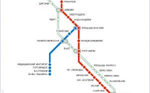 Грузия. Тбилиси - карта метро.